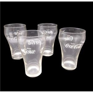 Coca-Cola Glasses Enjoy Coke Vintage Clear White Letters (Set of 5)